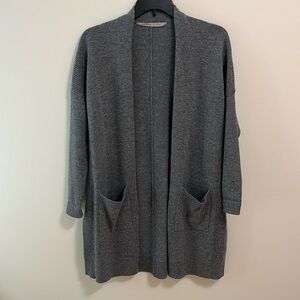 Athleta cardigan woman’s Small gray tunic sweater wool cashmere pockets casual